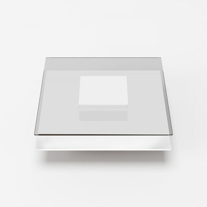 Modrest Clarion Modern White & Clear Glass Coffee Table