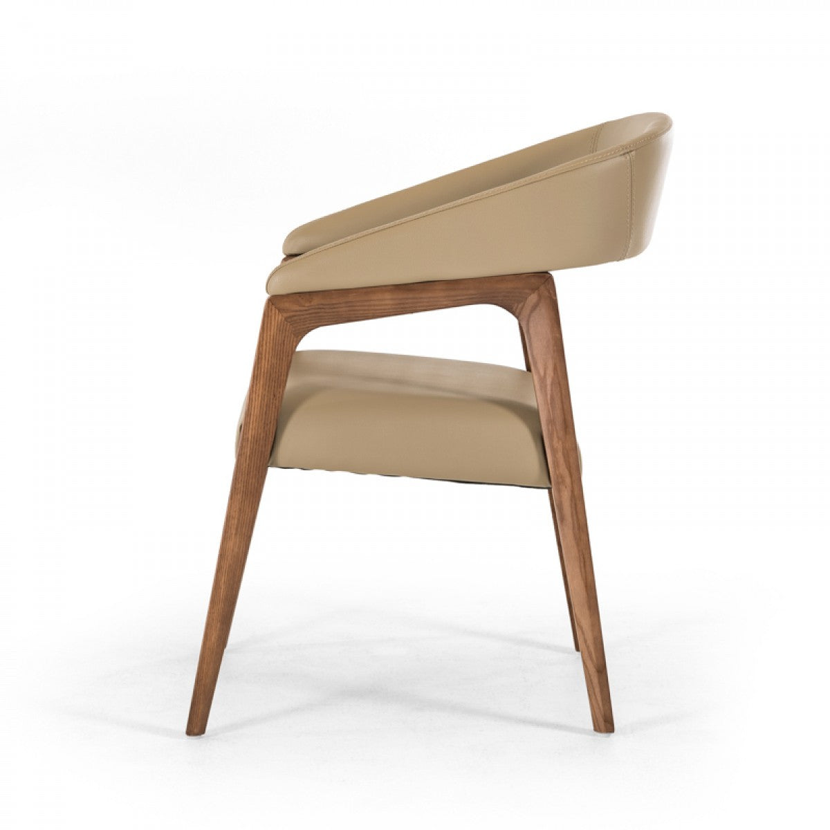 Modrest Clive Modern Taupe & Walnut Dining Chair