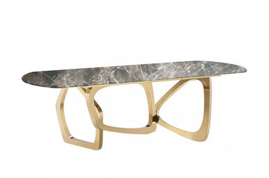 Modrest Colton Modern Brown & Gold Dining Table
