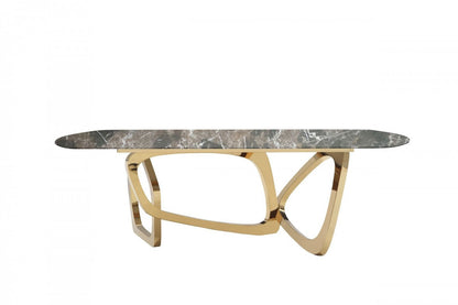 Modrest Colton Modern Brown & Gold Dining Table