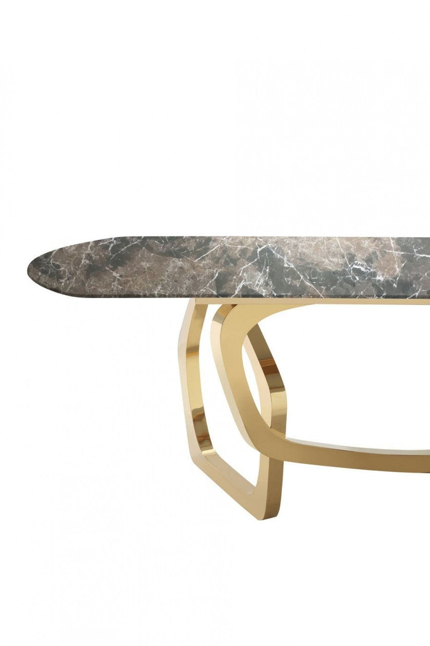 Modrest Colton Modern Brown & Gold Dining Table