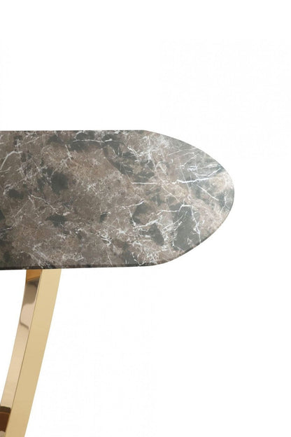 Modrest Colton Modern Brown & Gold Dining Table