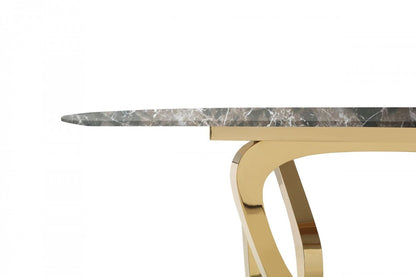Modrest Colton Modern Brown & Gold Dining Table