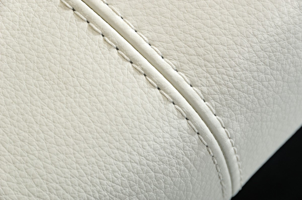 Estro Crosby Modern White Italian Leather Sectional Sofa