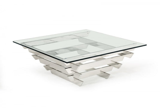 Modrest Upton Modern Square Glass Coffee Table