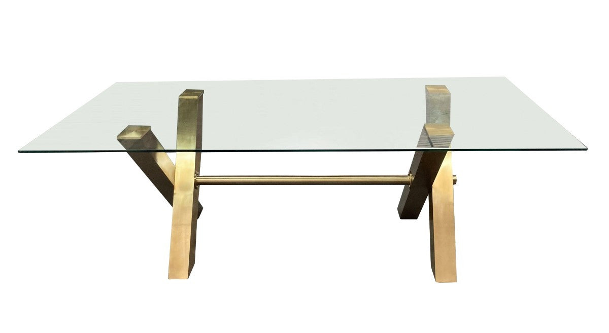 Modrest Dandy Modern Golden & Glass Dining Table