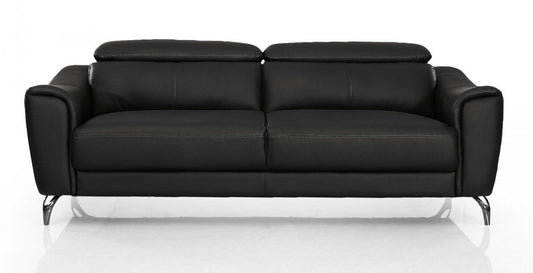 Divani Casa Danis Modern Black Leather Sofa