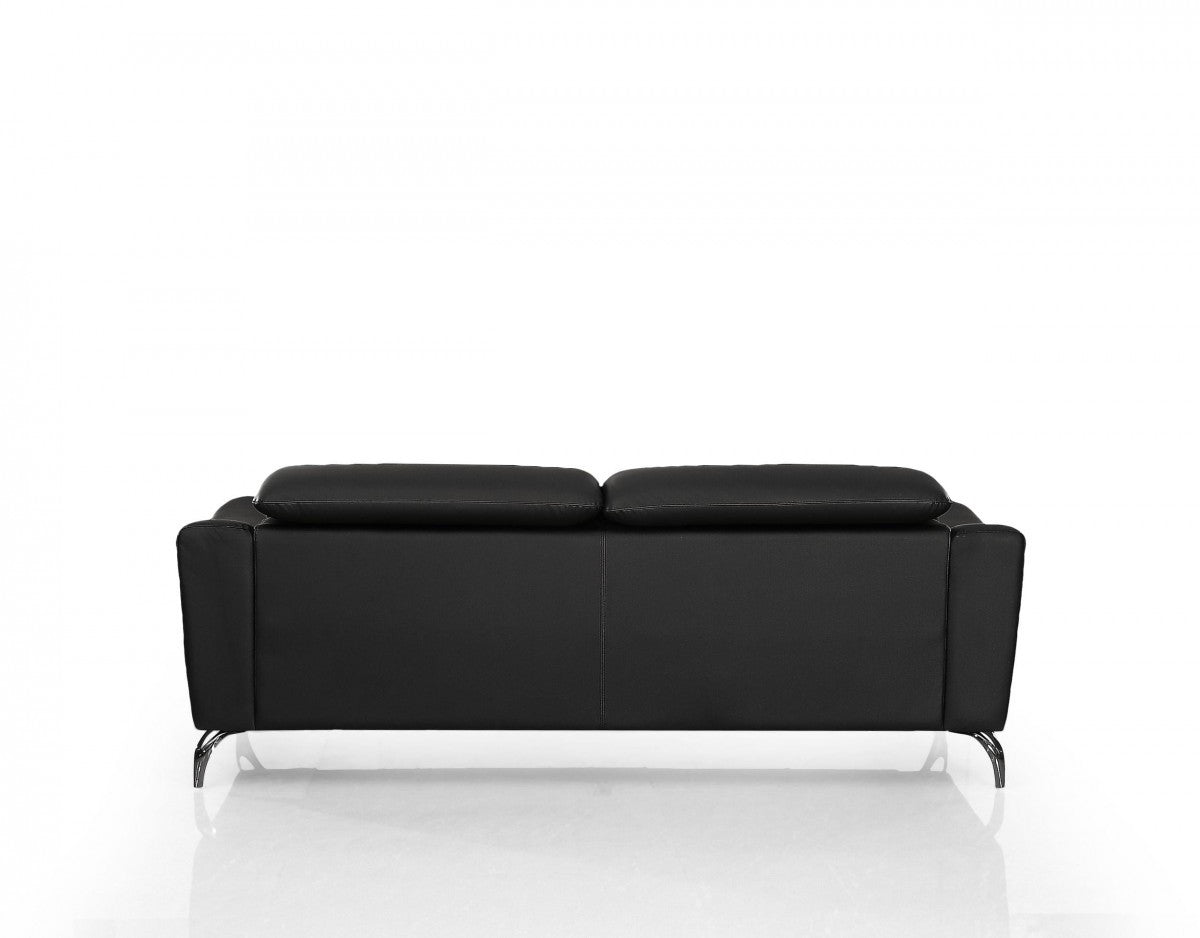 Divani Casa Danis Modern Black Leather Sofa