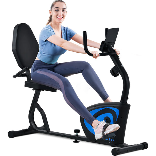 Visal Recumbent Indoor Exercise Bike 8 Level Adjustable Magnetic Resistance Quick Adjustable Seat