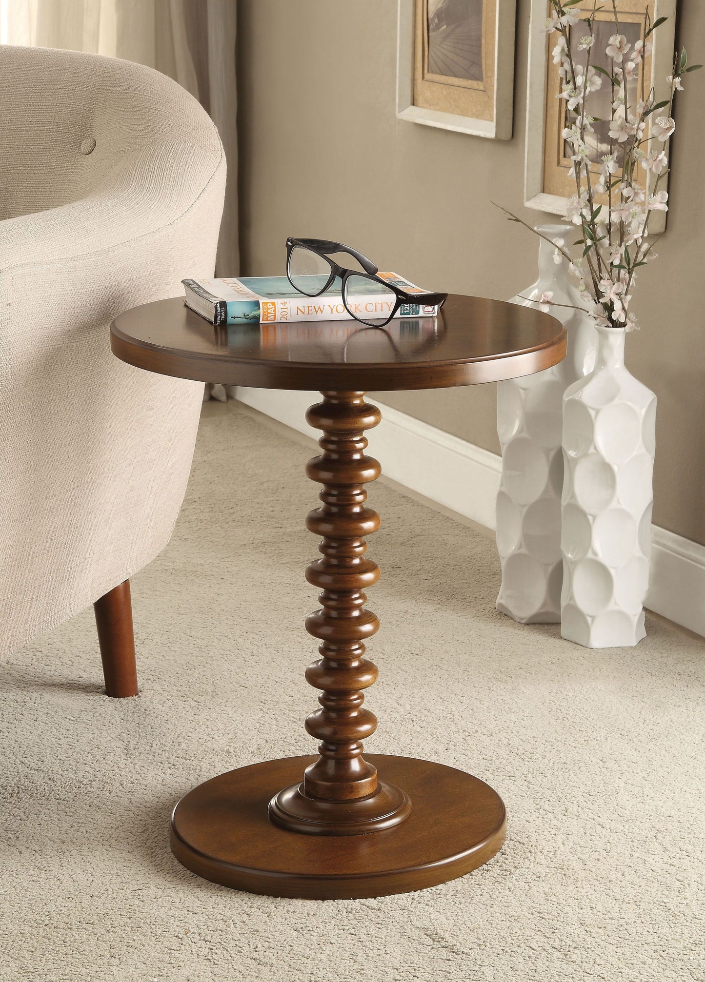 ACME Acton Side Table in Walnut