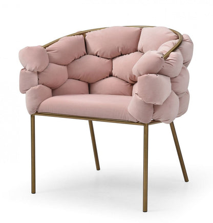 Modrest Debra Modern Pink Fabric Dining Chair