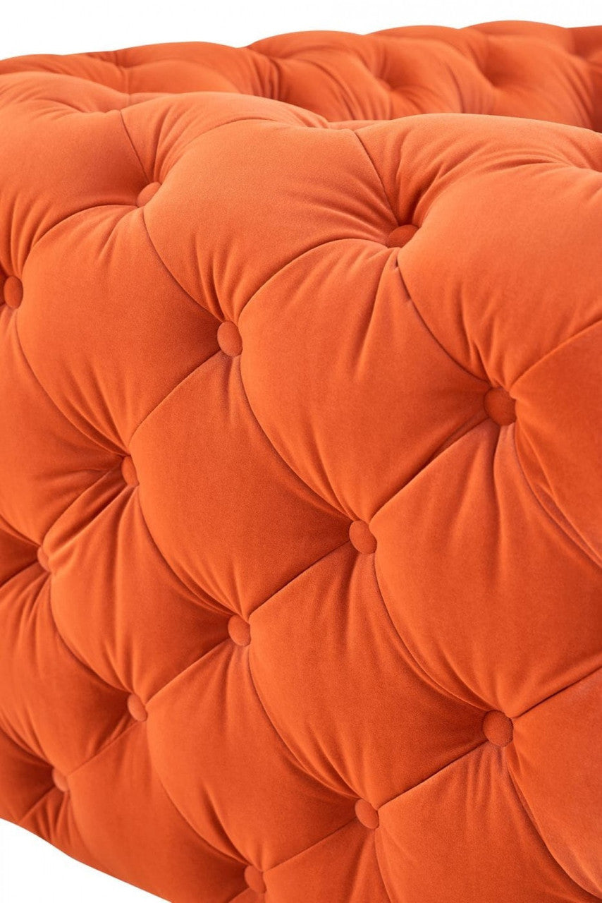 Divani Casa Delilah Modern Orange Fabric Sofa