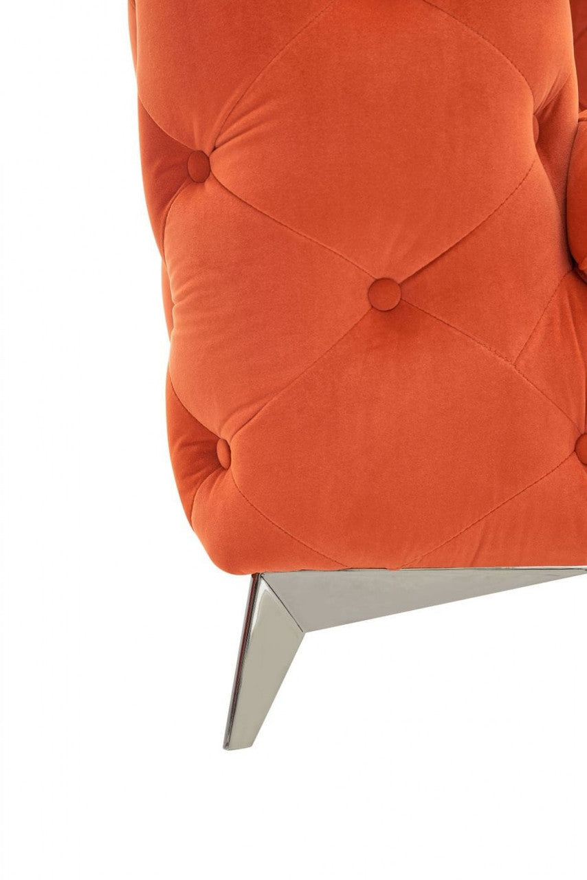Divani Casa Delilah - Modern Orange Fabric Loveseat
