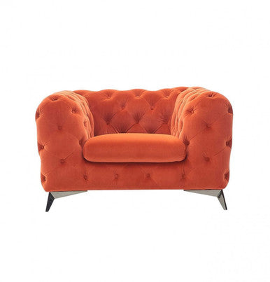 Divani Casa Delilah - Modern Orange Fabric Chair