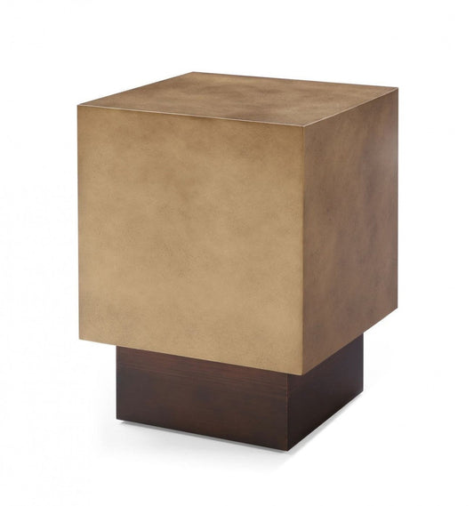 Modrest Derek Modern Metal & Antique Copper End Table