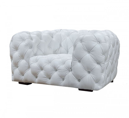 Divani Casa Dexter Transitional White Full Italian Leather Lounge Chair