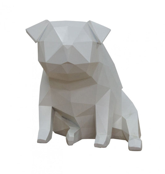 Modrest Dog Geometric White Sculpture