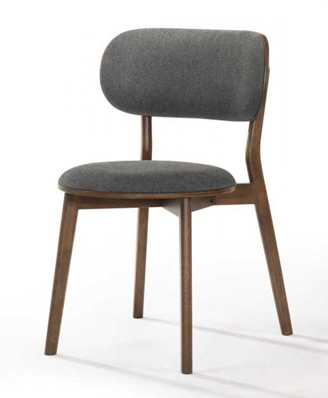 Modrest Donald Modern Dark Grey & Walnut Dining Chair (Set of 2)