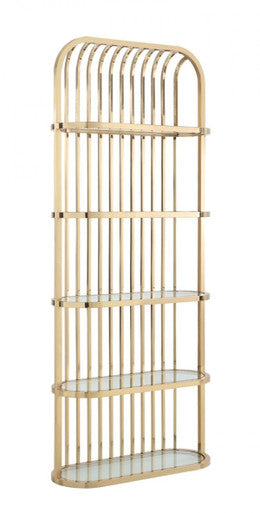 Modrest Doral Clear Glass & Gold Shelf