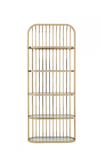 Modrest Doral Clear Glass & Gold Shelf