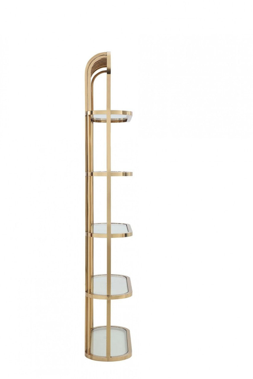 Modrest Doral Clear Glass & Gold Shelf