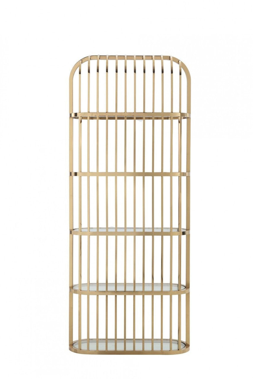 Modrest Doral Clear Glass & Gold Shelf
