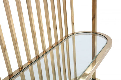 Modrest Doral Clear Glass & Gold Shelf