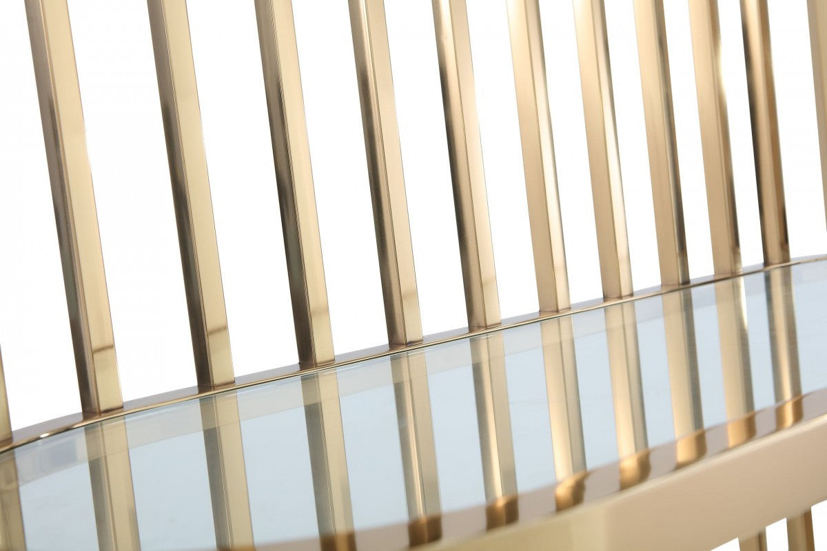 Modrest Doral Clear Glass & Gold Shelf