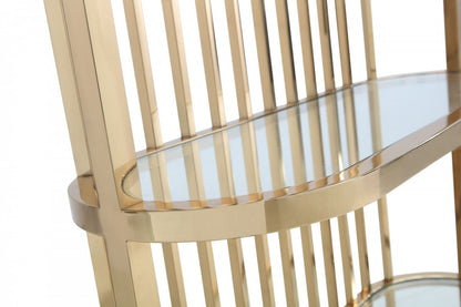 Modrest Doral Clear Glass & Gold Shelf
