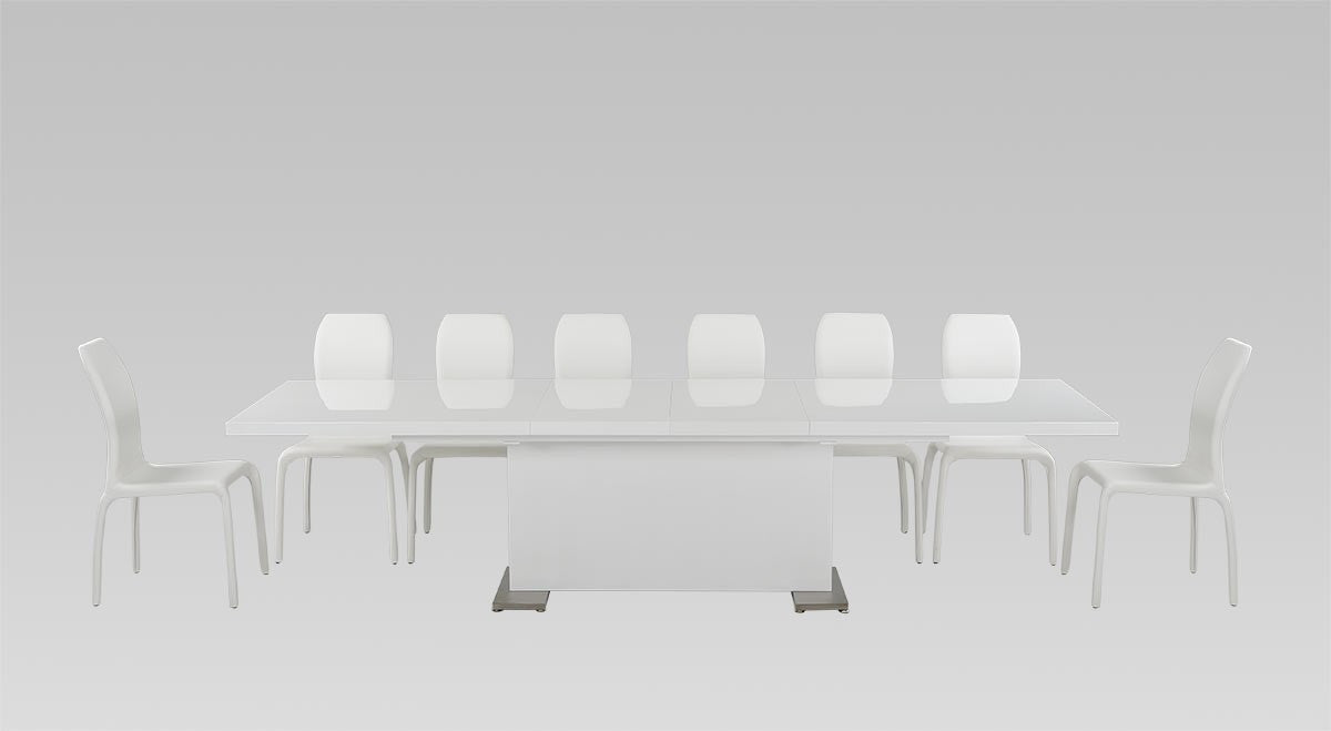 Modrest Bono "T" - Modern White Extendable Dining Table
