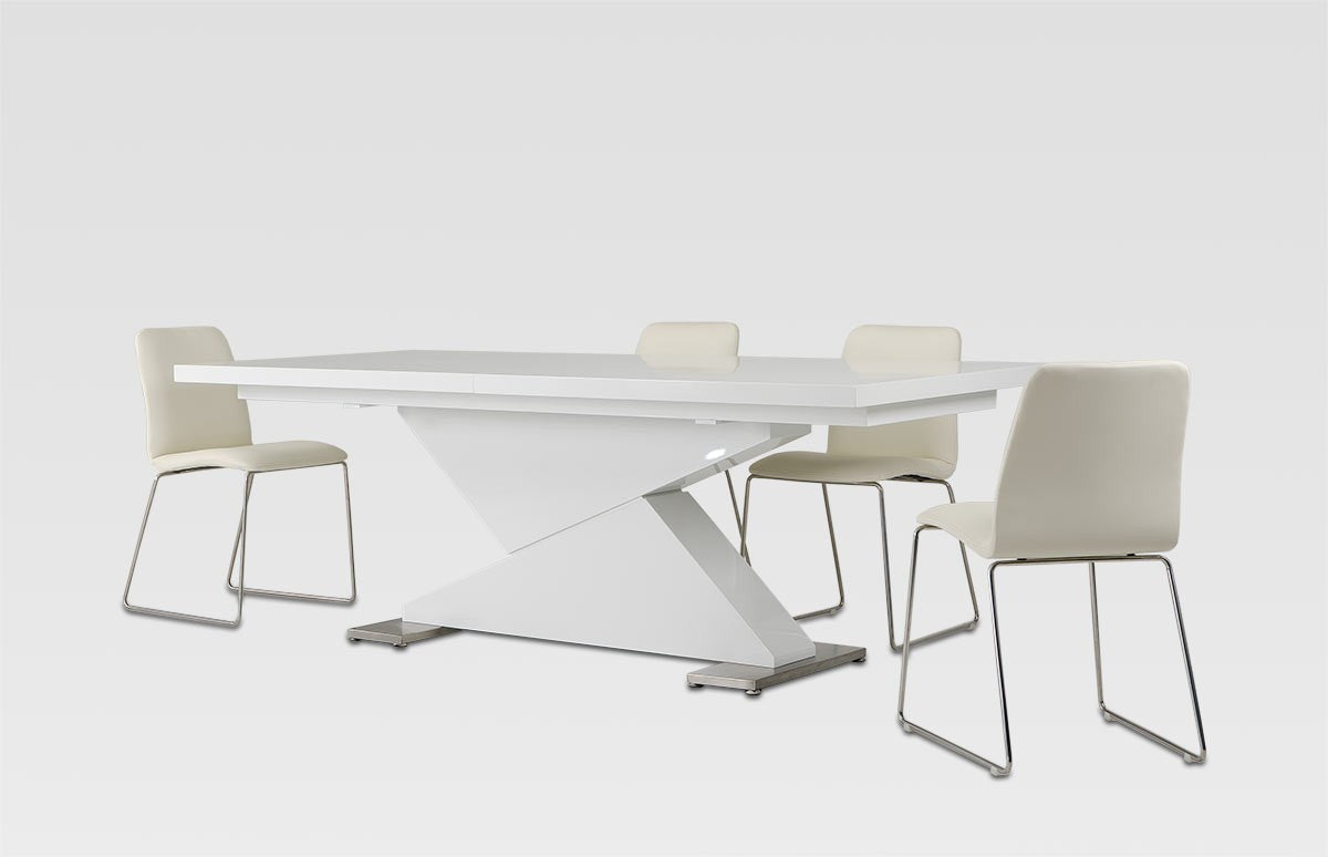 Modrest Bono "Z" - Modern White Extendable Dining Table
