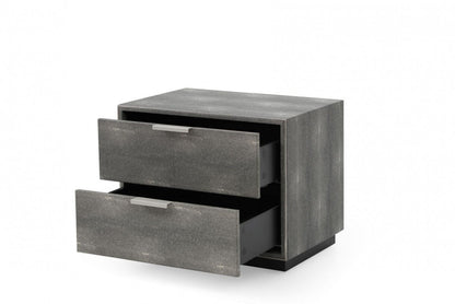 Modrest Dynasty - Modern Shagreen Two Drawer Nightstand