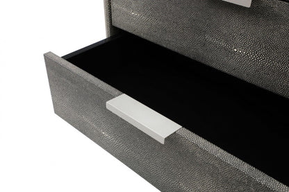 Modrest Dynasty - Modern Shagreen Two Drawer Nightstand