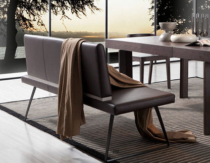 Modrest Union Modern Brown Leatherette Dining Bench