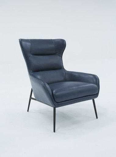 Divani Casa Susan Modern Blue Leatherette Lounge Chair