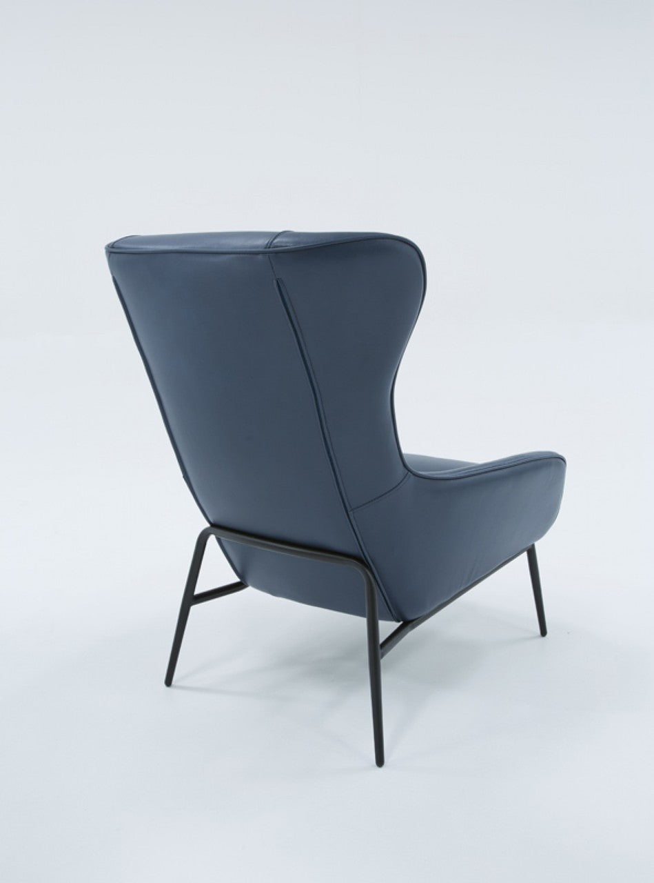 Divani Casa Susan Modern Blue Leatherette Lounge Chair