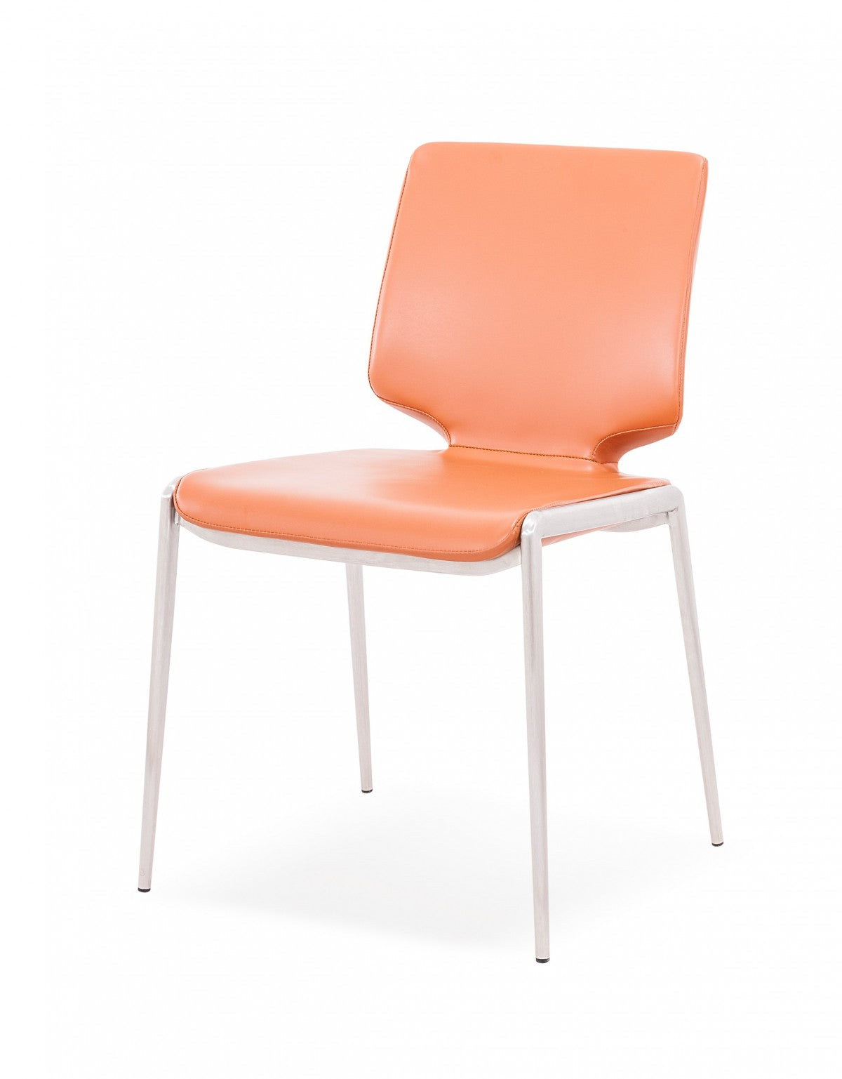 Modrest Eileen - Modern Cognac Eco-Leather Dining Chair (Set of 2)