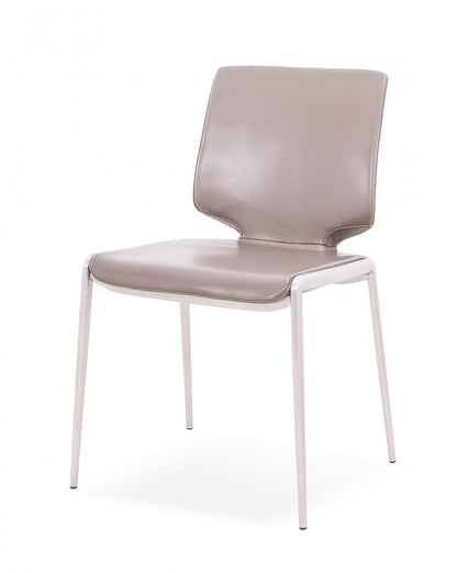 Modrest Eileen - Modern Dark Grey Eco-Leather Dining Chair (Set of 2)