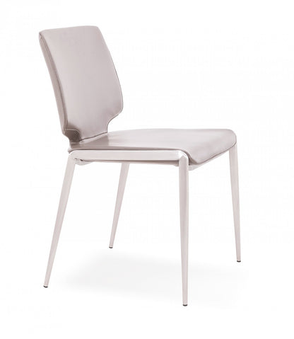 Modrest Eileen - Modern Dark Grey Eco-Leather Dining Chair (Set of 2)