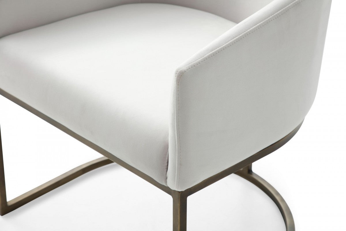 Modrest Elisa - Modern Off White & Brass Dining Chair