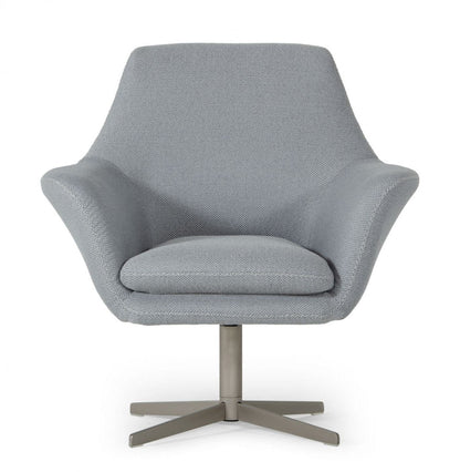Divani Casa Elvin Modern Grey Fabric Swivel Lounge Chair