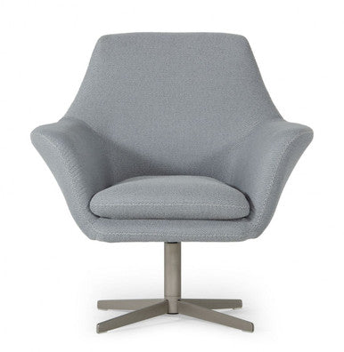Divani Casa Elvin Modern Grey Fabric Swivel Lounge Chair