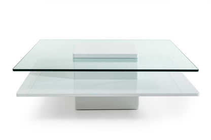 BHK22A - Modern White Glass Coffee Table