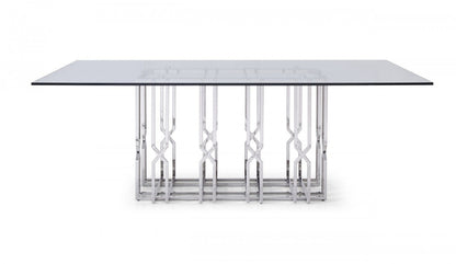 Modrest Ericson Modern Glass & Stainless Steel Dining Table
