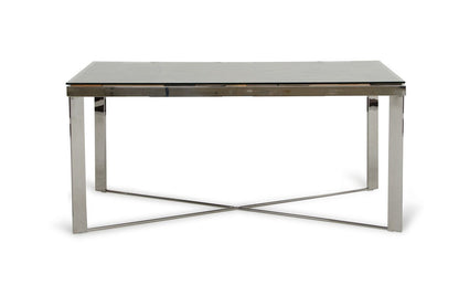 Modrest Santiago Modern Rectangular Wood Mosaic Dining Table – Stylish Contemporary Table