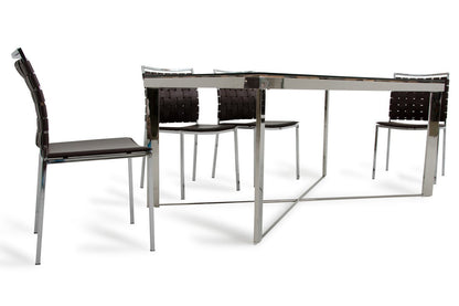 Modrest Santiago Modern Rectangular Wood Mosaic Dining Table – Stylish Contemporary Table