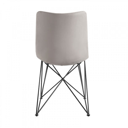 Naomi - Modern Grey Leatherette Dining Chair (Set of 2)