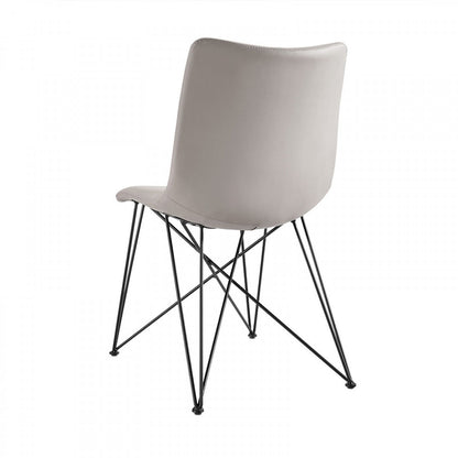 Naomi - Modern Grey Leatherette Dining Chair (Set of 2)