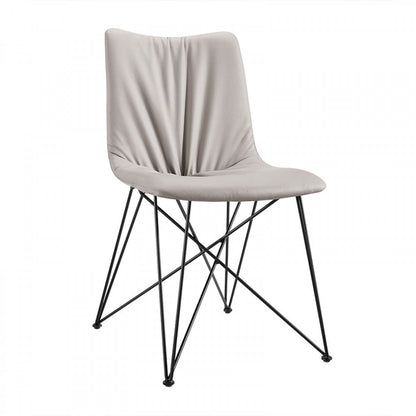 Naomi - Modern Grey Leatherette Dining Chair (Set of 2)