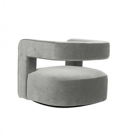 Modrest Fanny Modern Swivel Grey Velvet Accent Chair